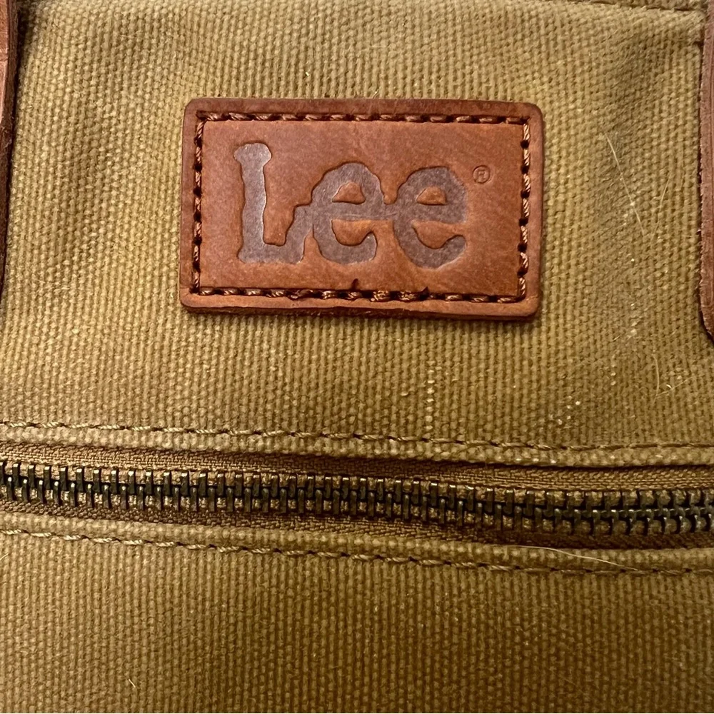 Lee Montana X Denim Waxed Canvas Tan Tote Bag Water Resistant Leather Trim